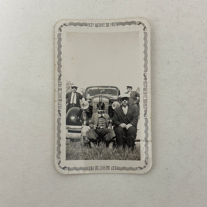 Vintage Photo Photograph Print People Child with Early Car Automobile