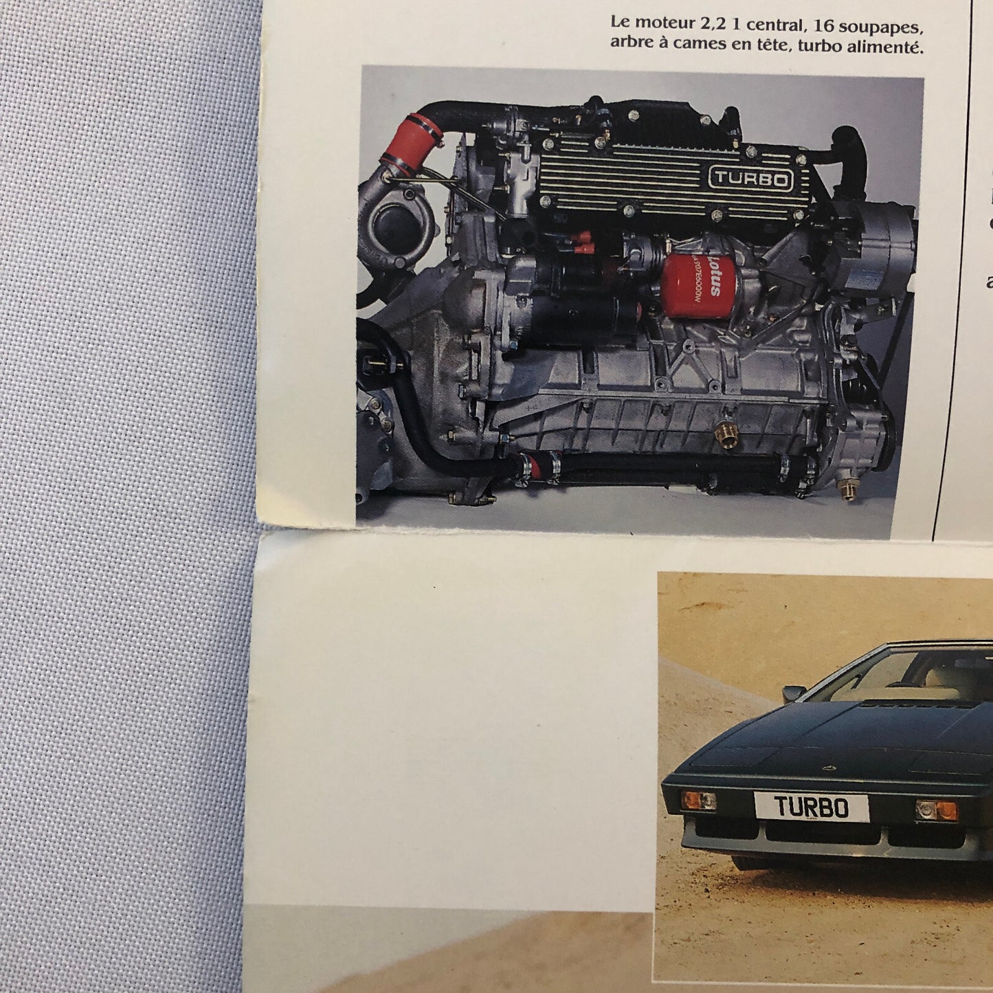 1986 Lotus Esprit Turbo Sales Brochure Vintage FRENCH TEXT