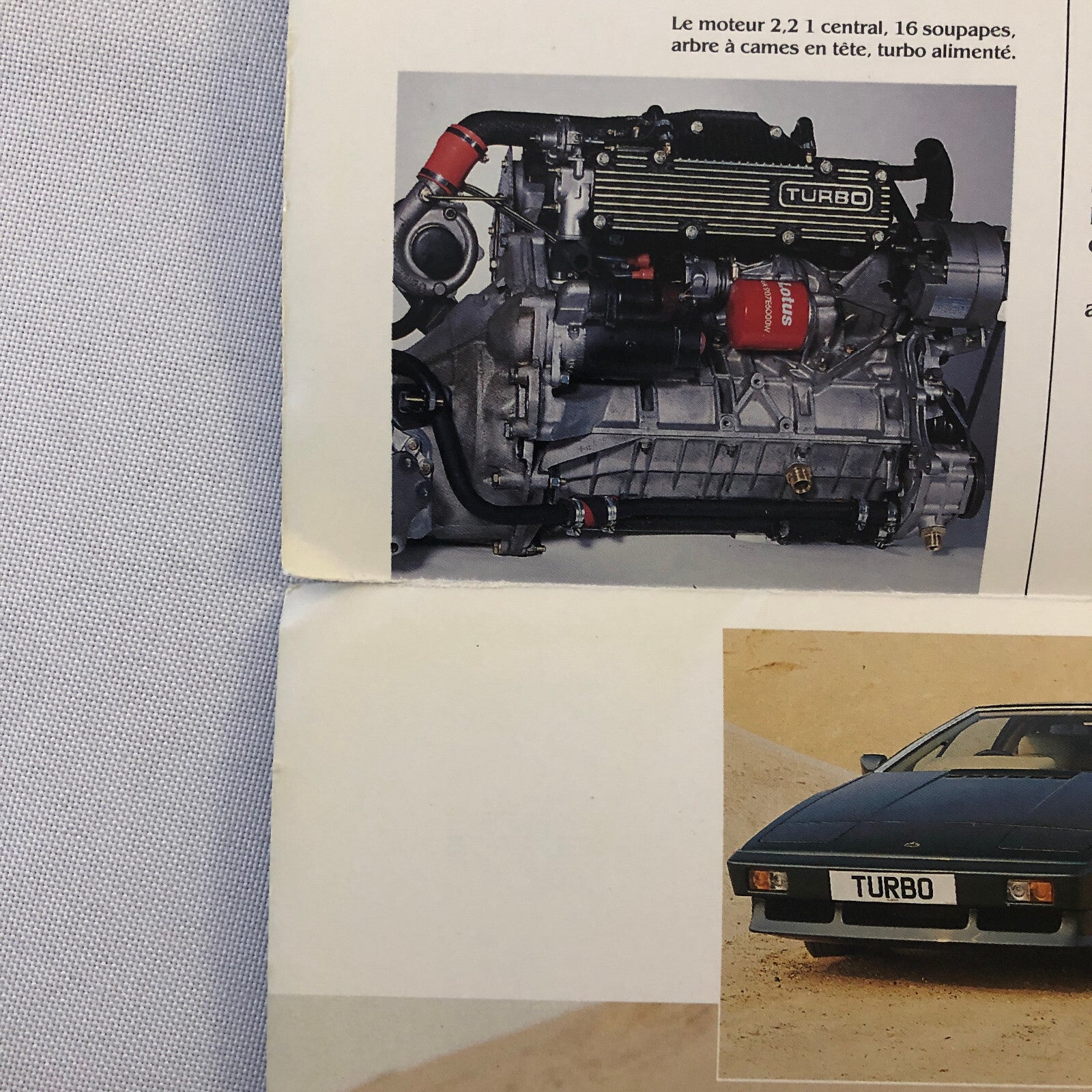 1986 Lotus Esprit Turbo Sales Brochure Vintage FRENCH TEXT