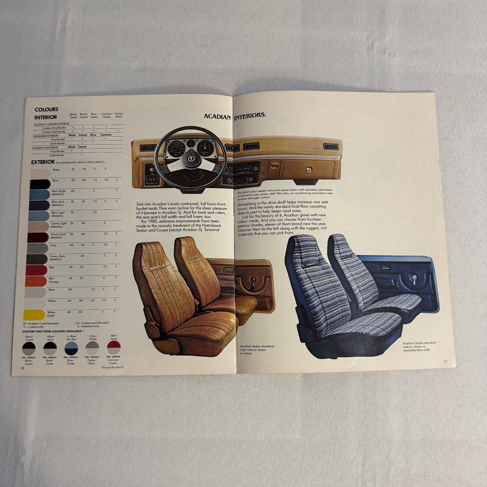 1980 Pontiac Acadian Car Sales Brochure Catalog Hatchback Coupe Sedan Acadian S