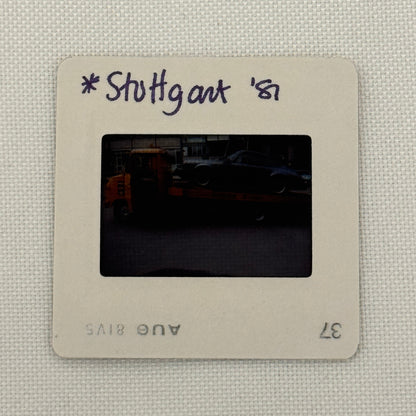 35MM Vintage Photo Slide Porsche 911 Car On Flatbed Truck Stuttgart Germany