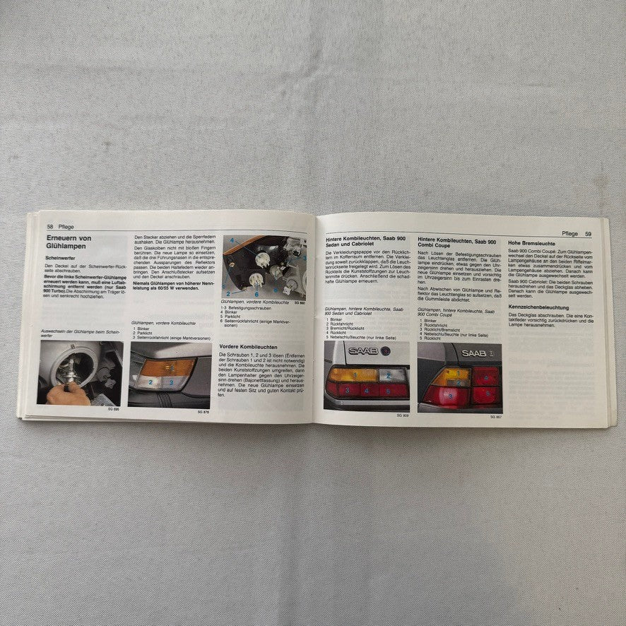 1993 Saab 900 Owners Manual Instruction Guide Book Saab Turbo GERMAN