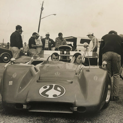Vintage Racing Car Photo Photograph Lot of 2 - Couple in Can Am Car CanAM