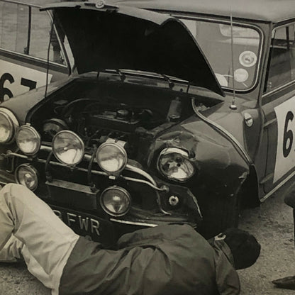 Vintage MINI Racing Car Photo Photograph Print - Wrecked Car 
