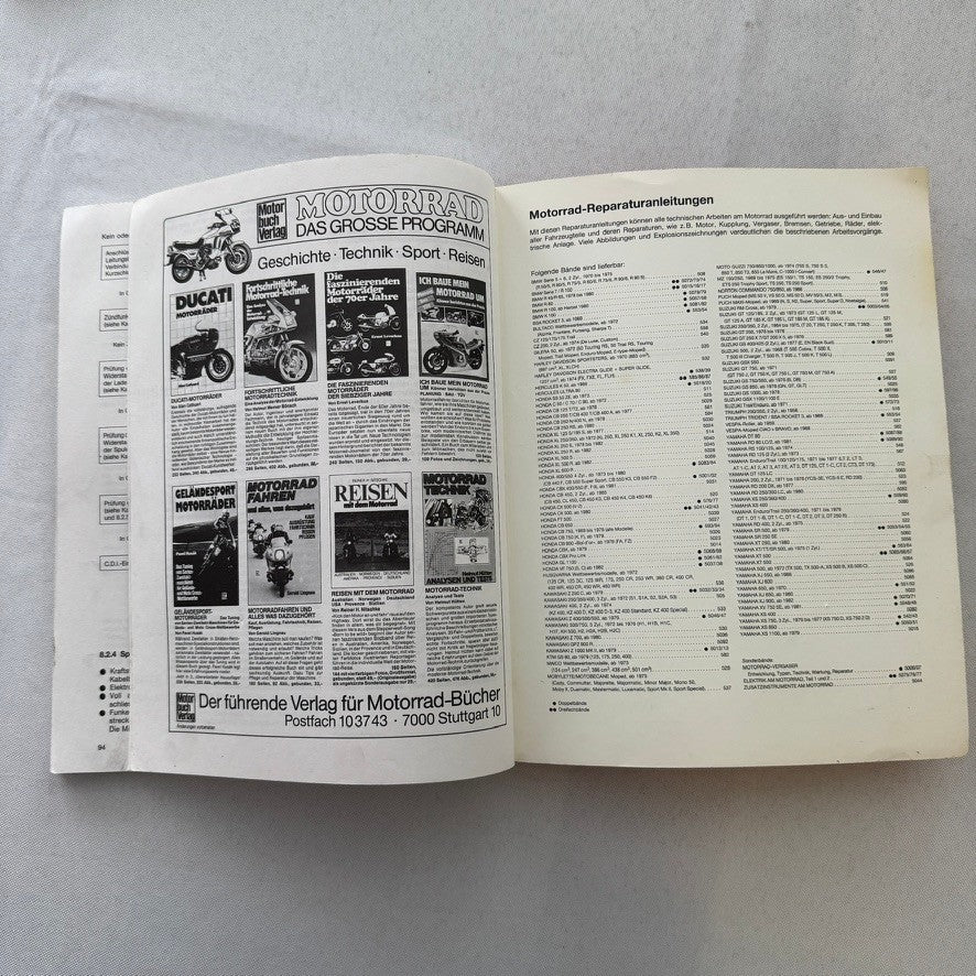 1980 Yamaha RD250LC RD350LC Motorcycle Bike Repair Manual Book GERMAN