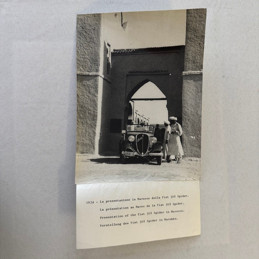 Vintage Fiat 508 Spider in Morocco 1934 Photo Photograph Print with Caption