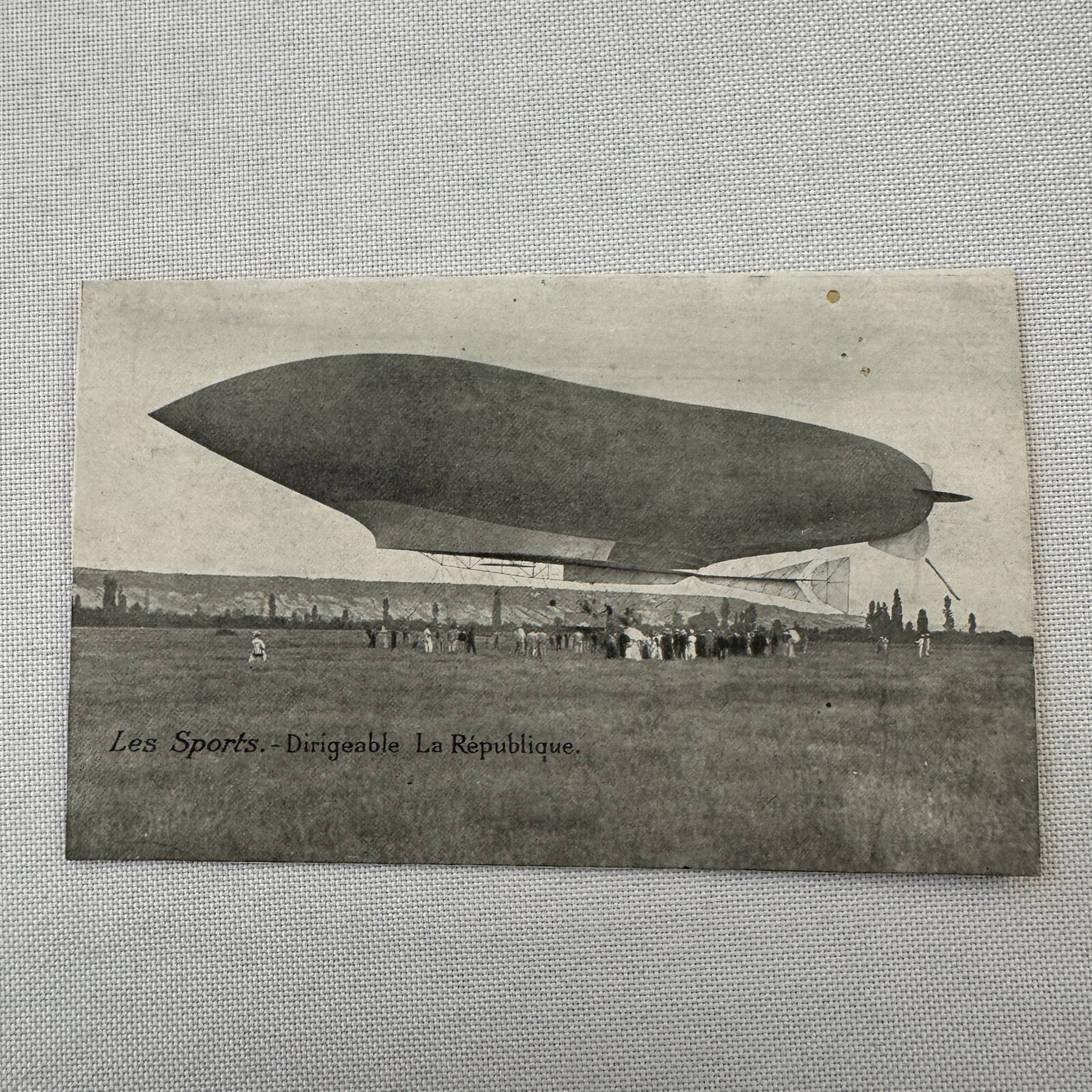 Vintage Zeppelin Airship Dirigible Postcard Post Card French Republique Military