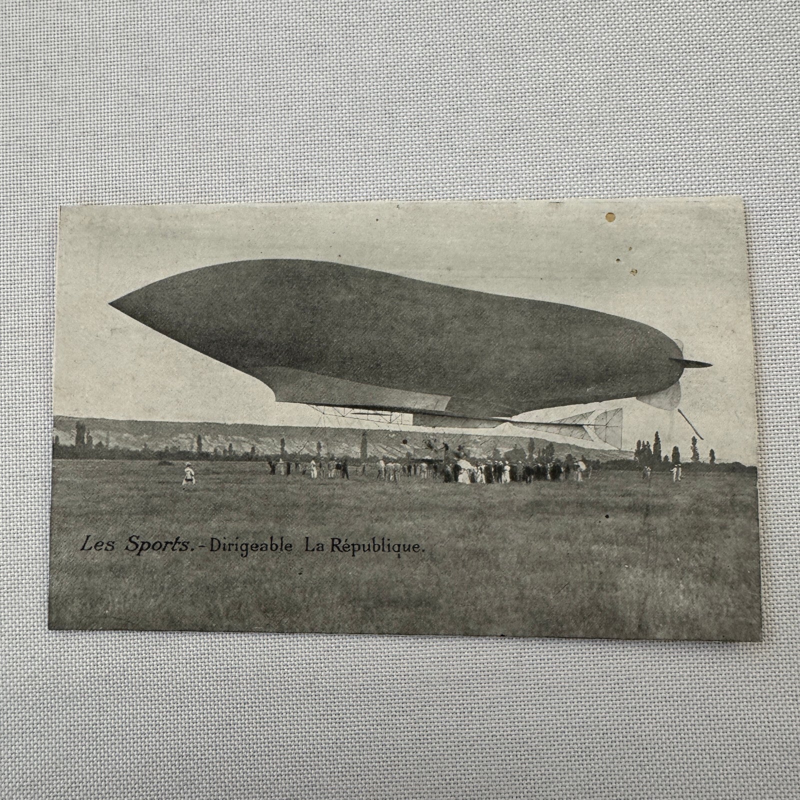 Vintage Zeppelin Airship Dirigible Postcard Post Card French Republique Military
