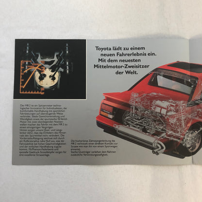 Vintage Toyota MR2 Car Sales Brochure Catalog Advertising German and French Text