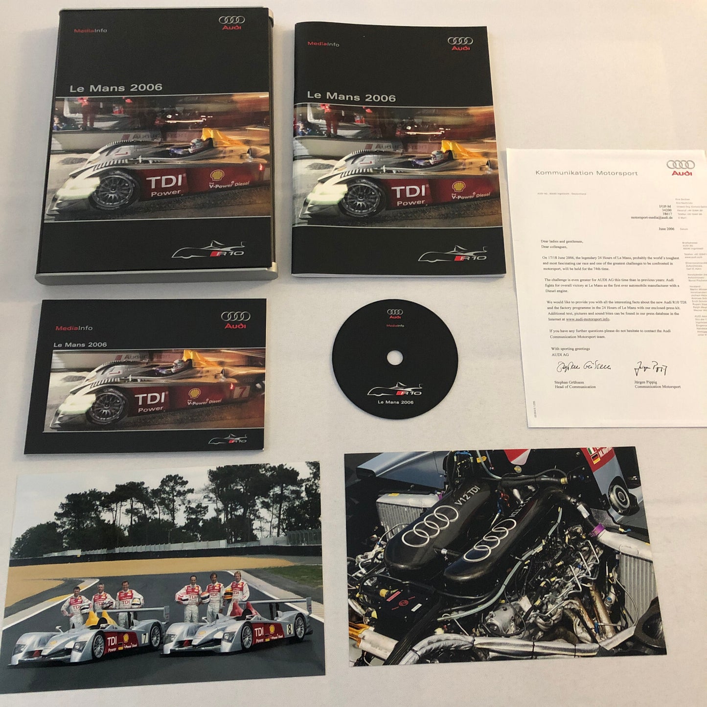2006 Audi R10 24 Hours of LeMans Racing Car Press Kit Brochure Photo CD