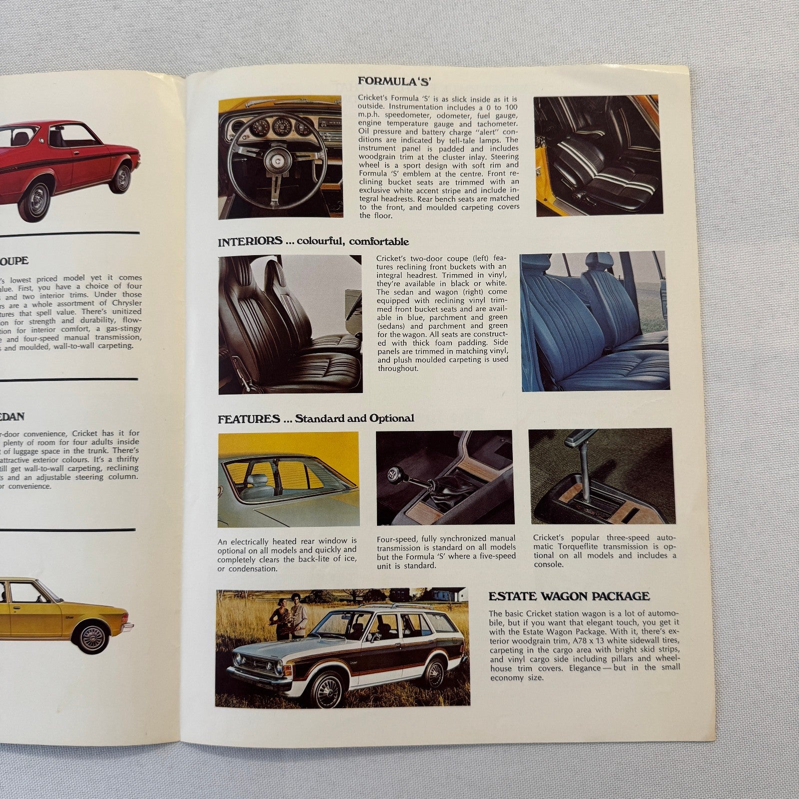 1976 Plymouth Cricket Car Sales Brochure Catalog Formula S Coupe Sedan Wagon