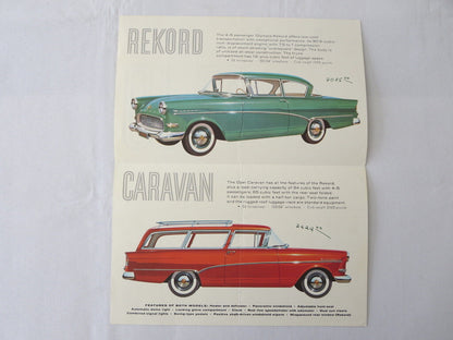 Vintage Opel Olympia Rekord and Caravan Sales Brochure - Car Advertising 