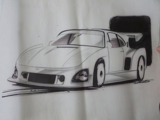 Porsche 935 Kremer Racing Design Sketch Drawing Art NOTTRODT Vintage 1980