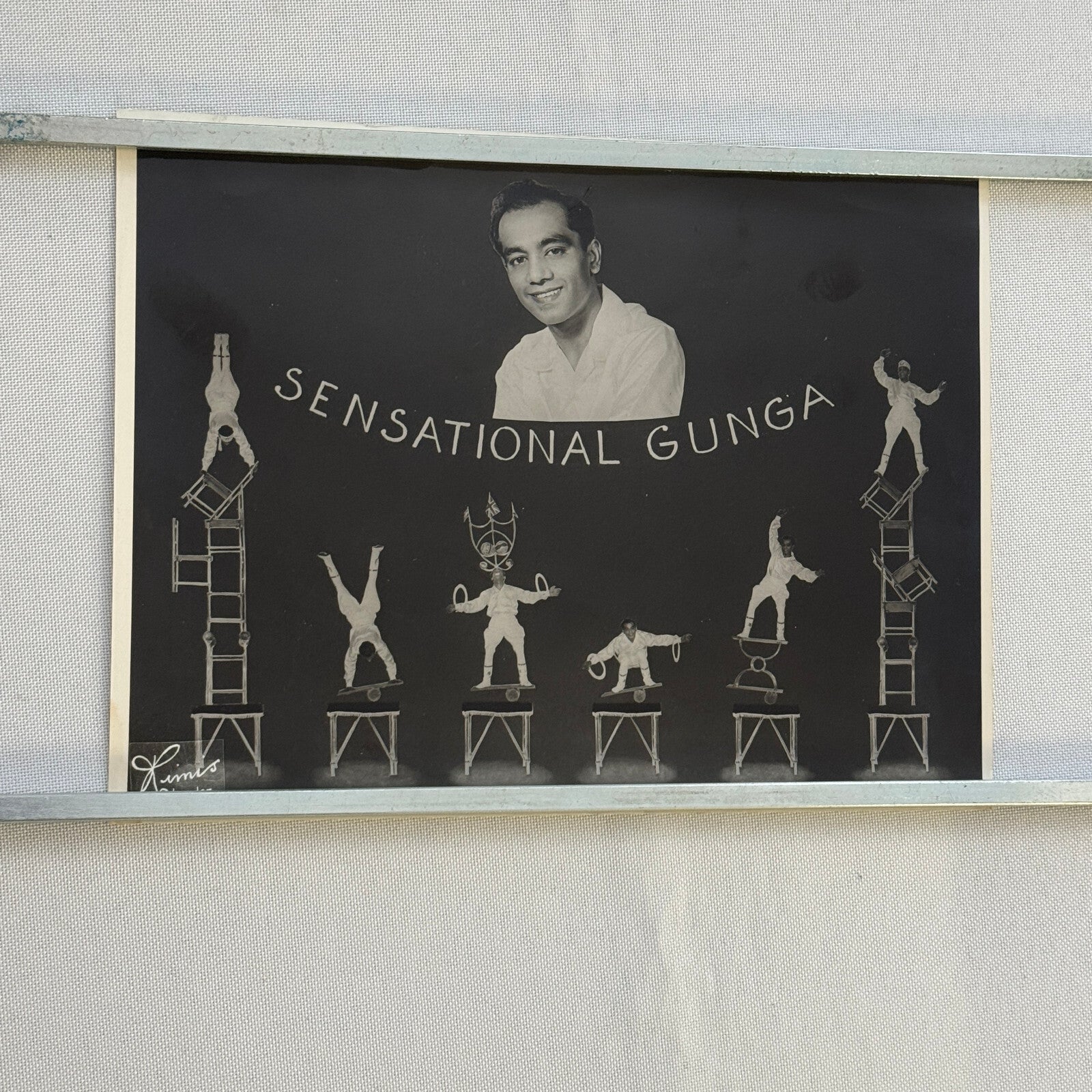 Vintage Circus Juggling Balancing Acrobat Act Photo Photograph Sensational Gunga
