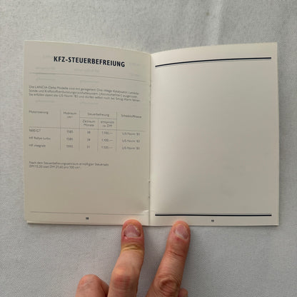 1990 Lancia Delta Price List GERMAN European Market Lancia Delta Integrale