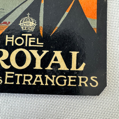 Vintage Hotel Travel Luggage Label Hotel Royal Des Etrangers Naples Italy
