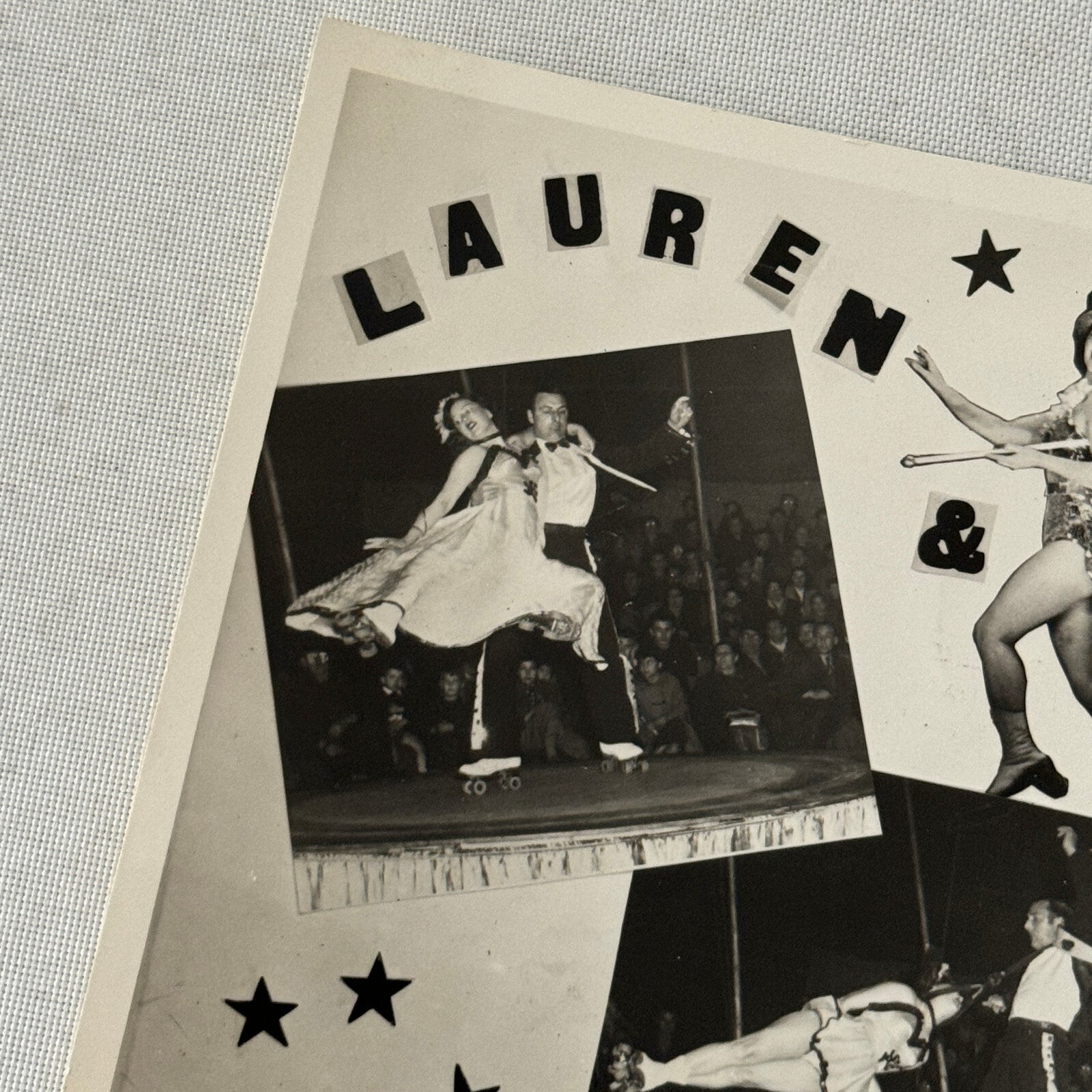 Vintage Rollerskating Roller Skate Act Photo Photograph Lauren and Angelo