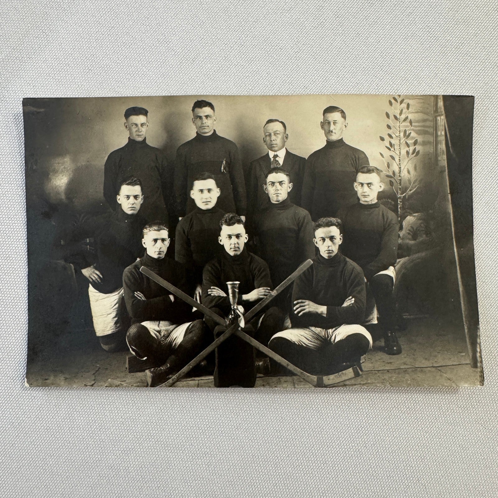 Antique Hockey RPPC Real Photo Postcard Post Card Amateur Team Players