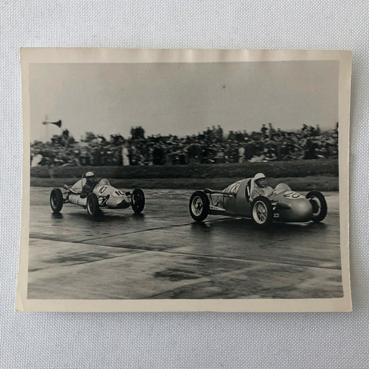 1952 Stirling Moss Racing Photo Photograph Silverstone Kieft Car with Cooper 