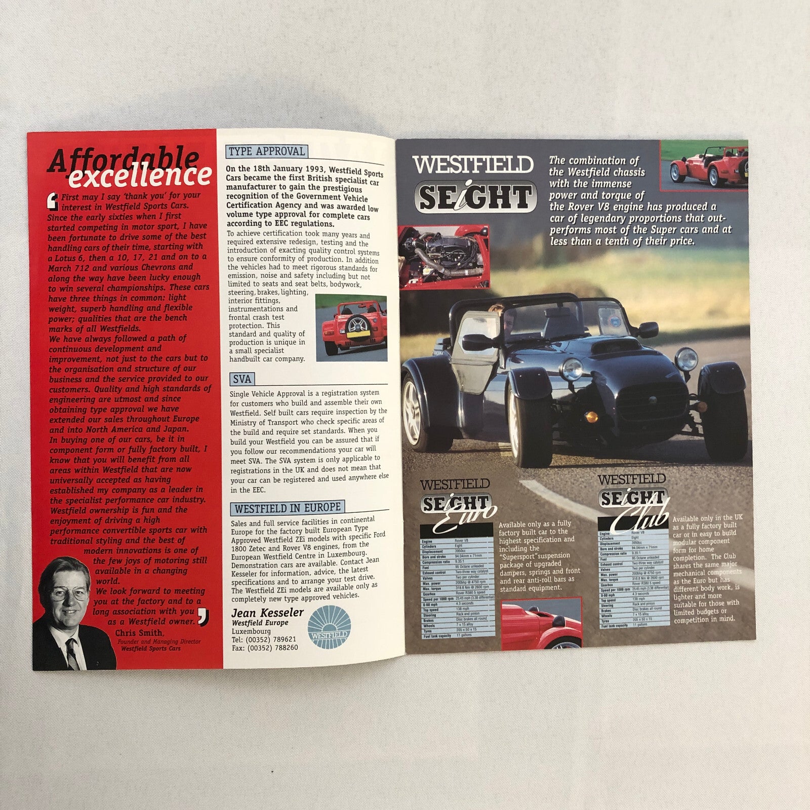 Westfield Kit Car Sports Cars Sales Brochure Catalog 1600 1800 SEiGHT