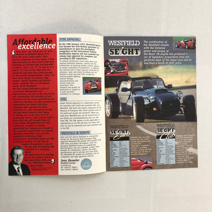 Westfield Kit Car Sports Cars Sales Brochure Catalog 1600 1800 SEiGHT