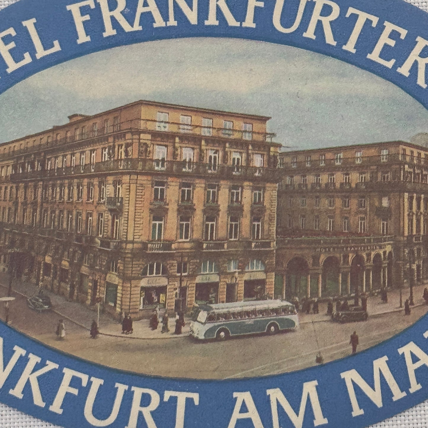 Vintage Hotel Travel Luggage Label Frankfurt Germany Hotel Frankfurter