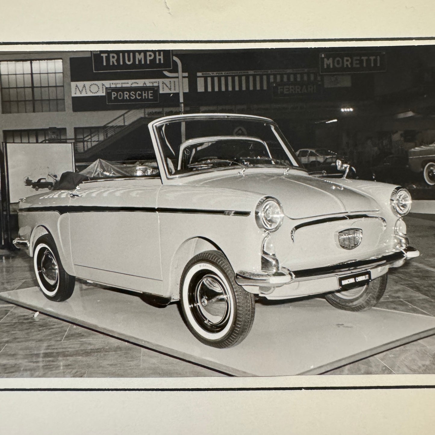 Autobianchi Bianchina Cabriolet Convertible Car at Autoshow Photo Photograph Lot