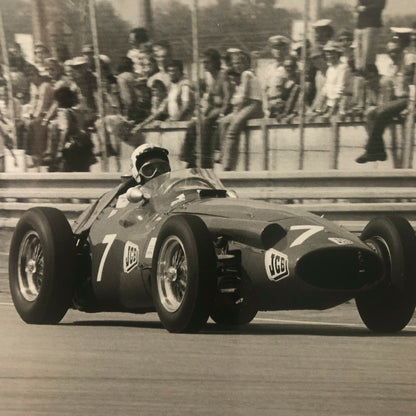 Vintage Photo Photograph of Stirling Moss in a Maserati 250F Race Car 