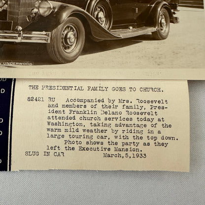 Press Photo Photograph Pierce Arrow Car Automobile President Franklin Roosevelt
