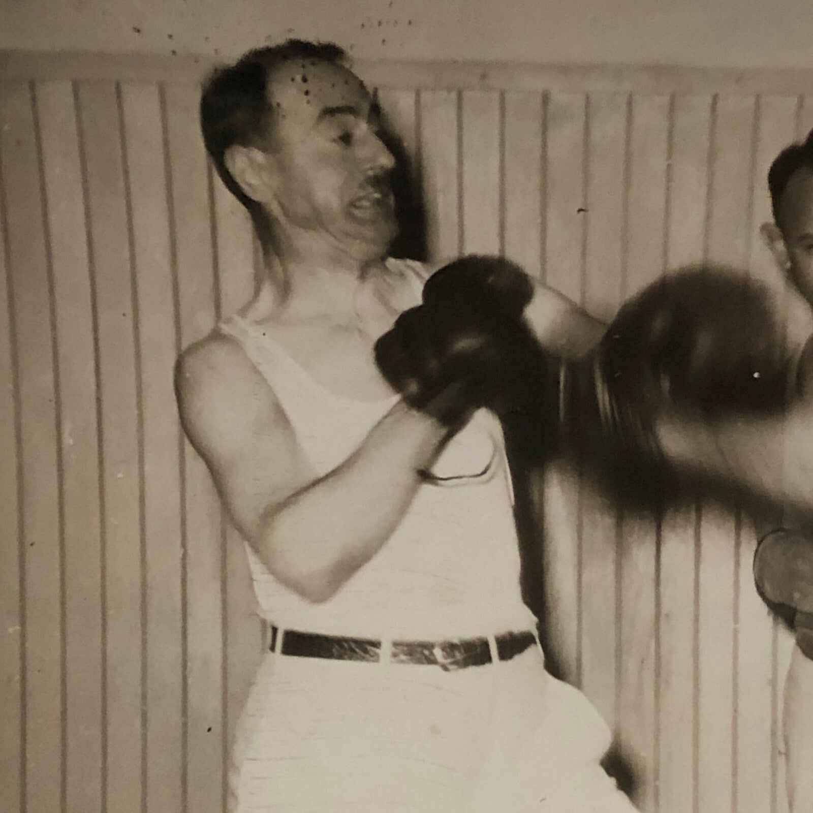 Press Photo Photograph Diplomat Receives Boxing Lesson 1933 Underwood Photo