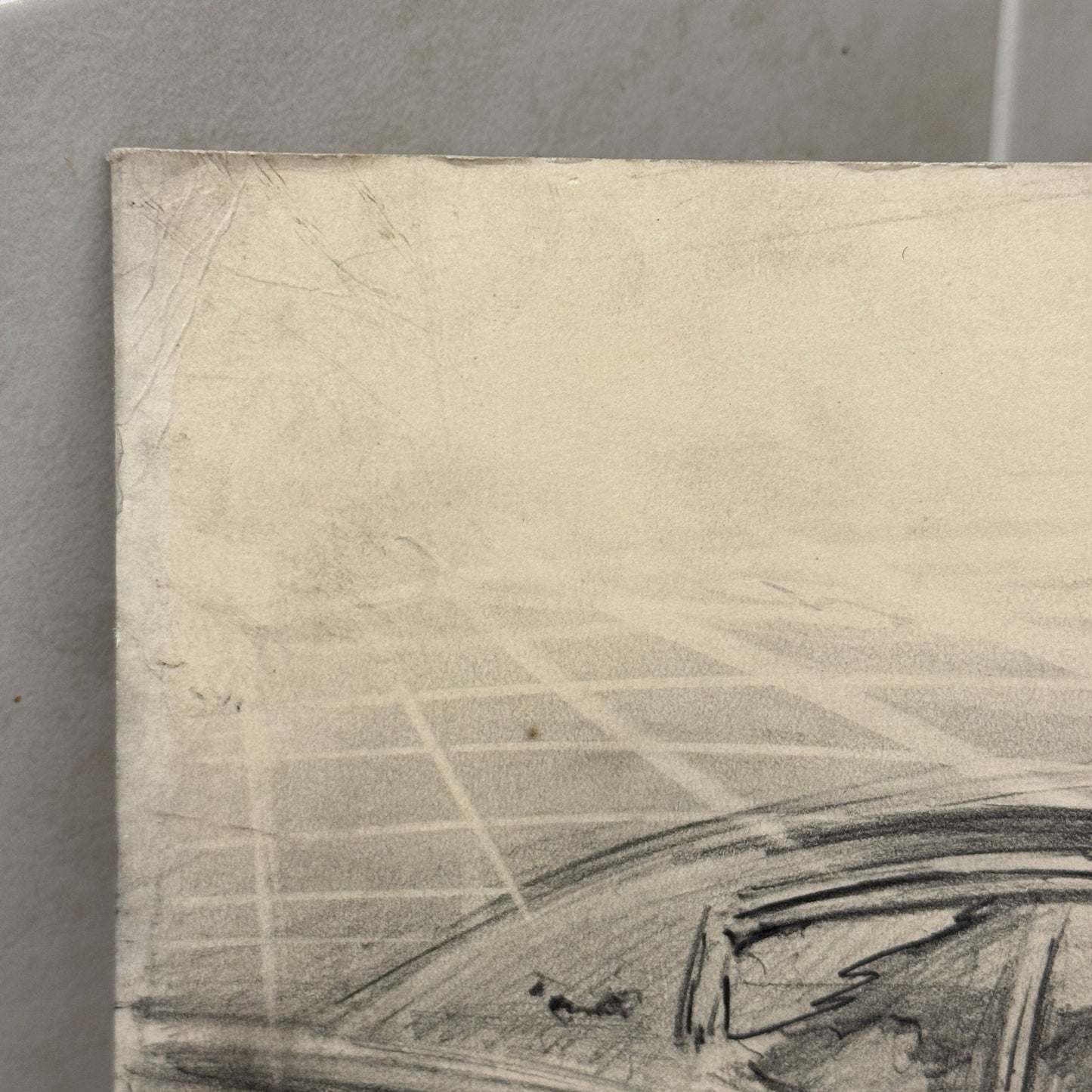 Dodge Charger Vintage Car Illustration Drawing Sketch Original Art Signed