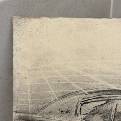 Dodge Charger Vintage Car Illustration Drawing Sketch Original Art Signed