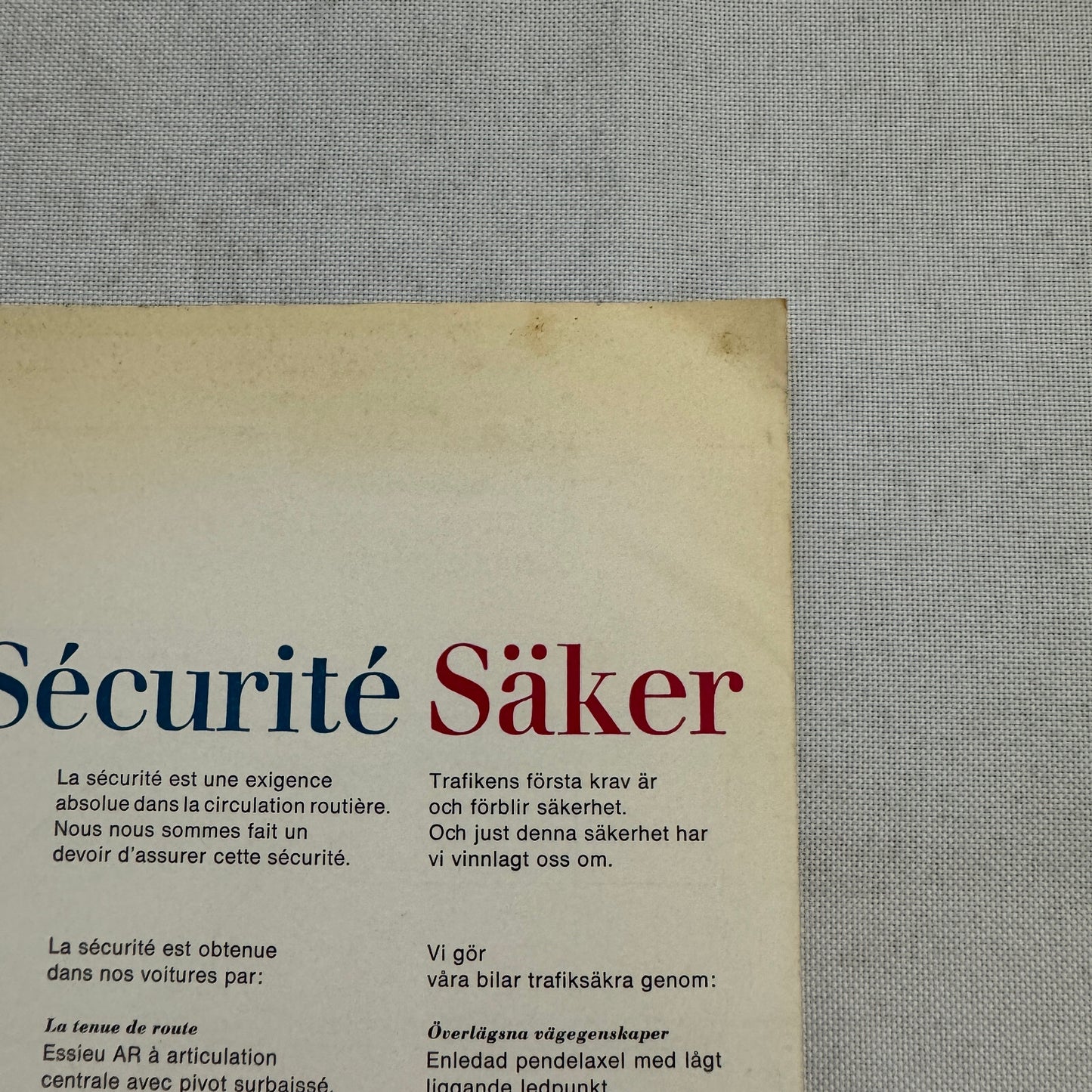 Mercedes Benz Safety Feature Sales Brochure Catalog Advertising European Market