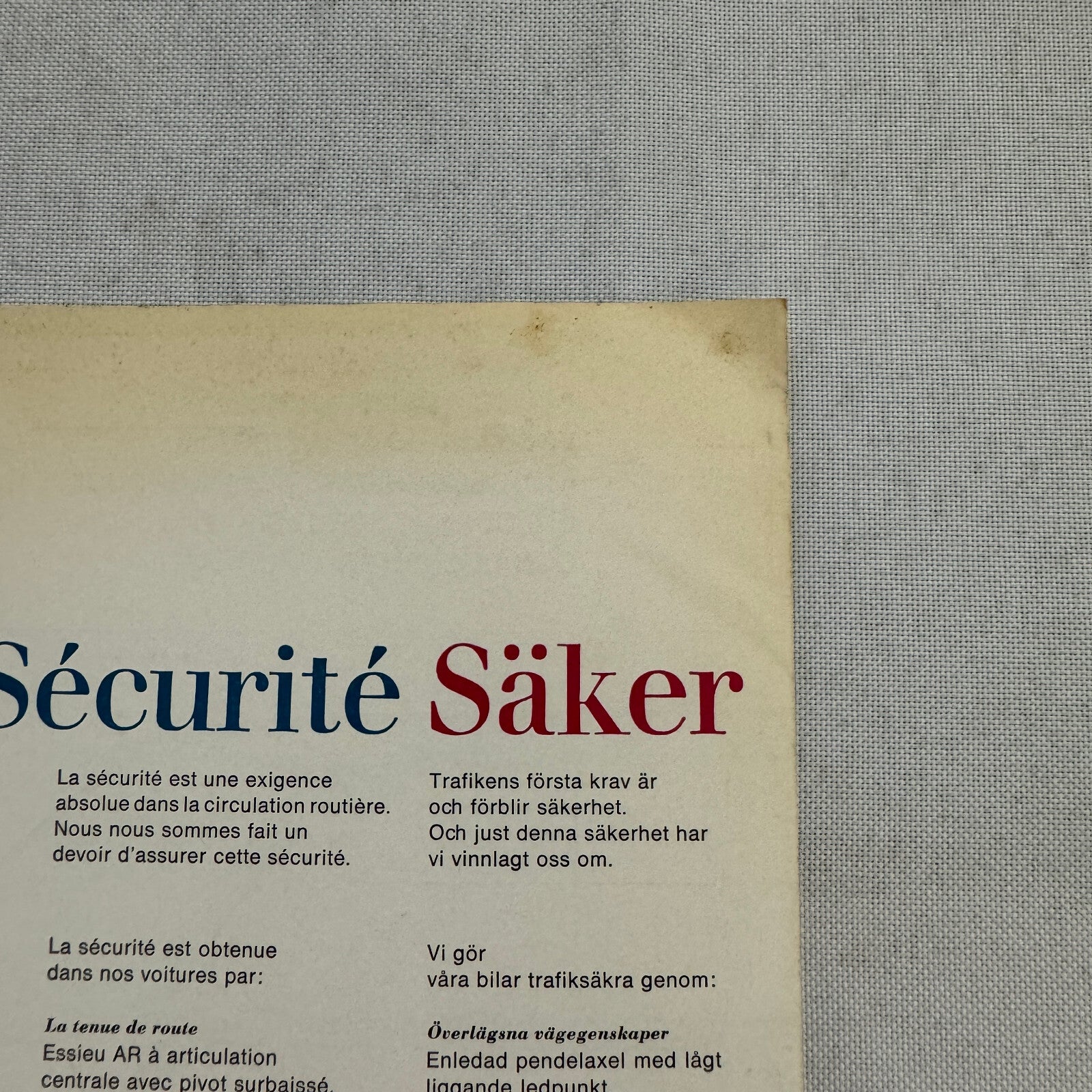 Mercedes Benz Safety Feature Sales Brochure Catalog Advertising European Market