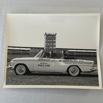 Vintage Indy 500 Racing Photo 1962 Studebaker Official Pace Car Photograph