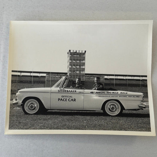 Vintage Indy 500 Racing Photo 1962 Studebaker Official Pace Car Photograph