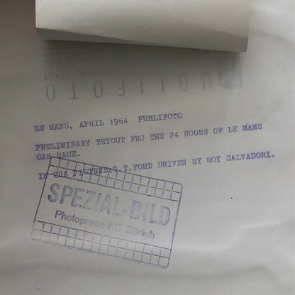 Vintage 1964 Ford GT40 LeMans Racing Press Photo Photograph Publifoto