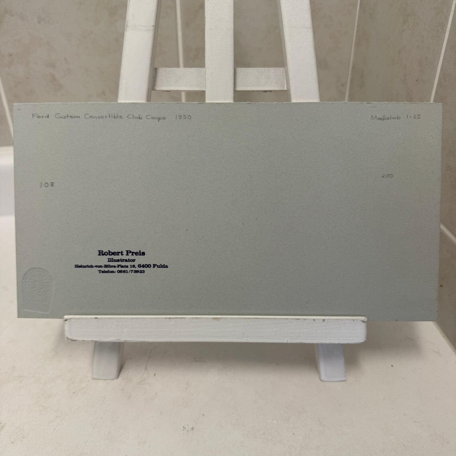 1950 Ford Custom Convertible Club Coupe Car Illustration Art Drawing Hand Drawn