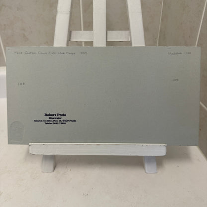 1950 Ford Custom Convertible Club Coupe Car Illustration Art Drawing Hand Drawn