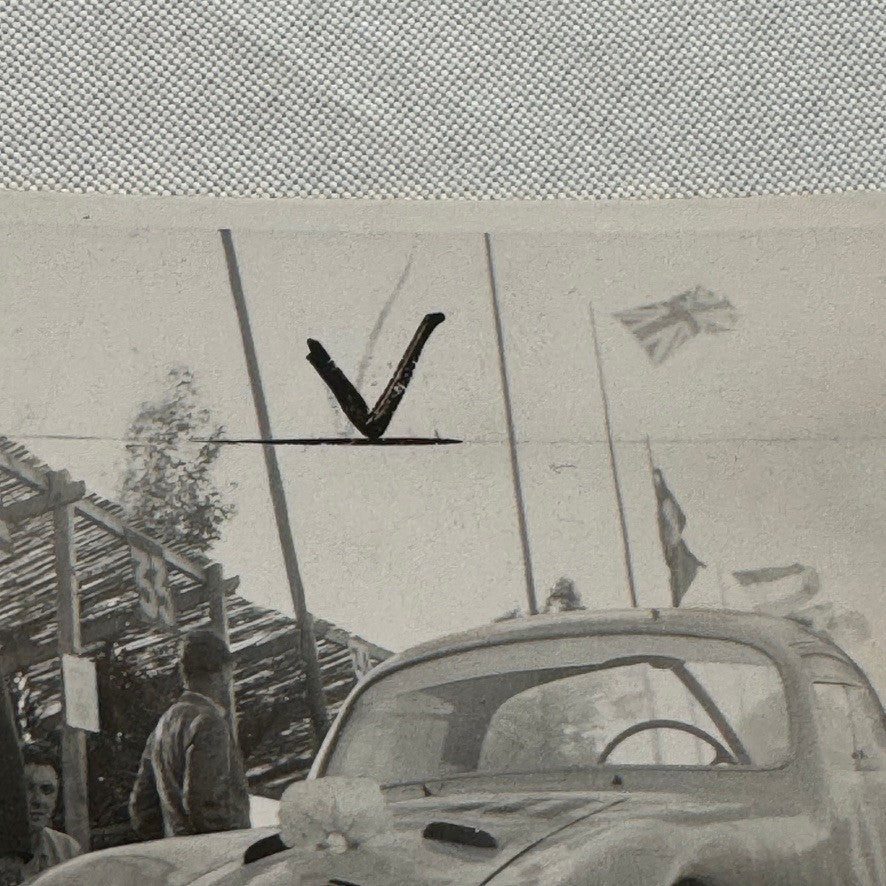 Vintage Racing Photo Photograph Crash Wreck Accident Car Motorsport Unidentified