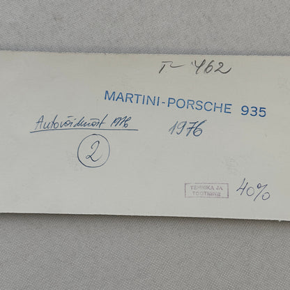 Porsche 935 Martini Racing Car Vintage Photo Photograph Print 1976