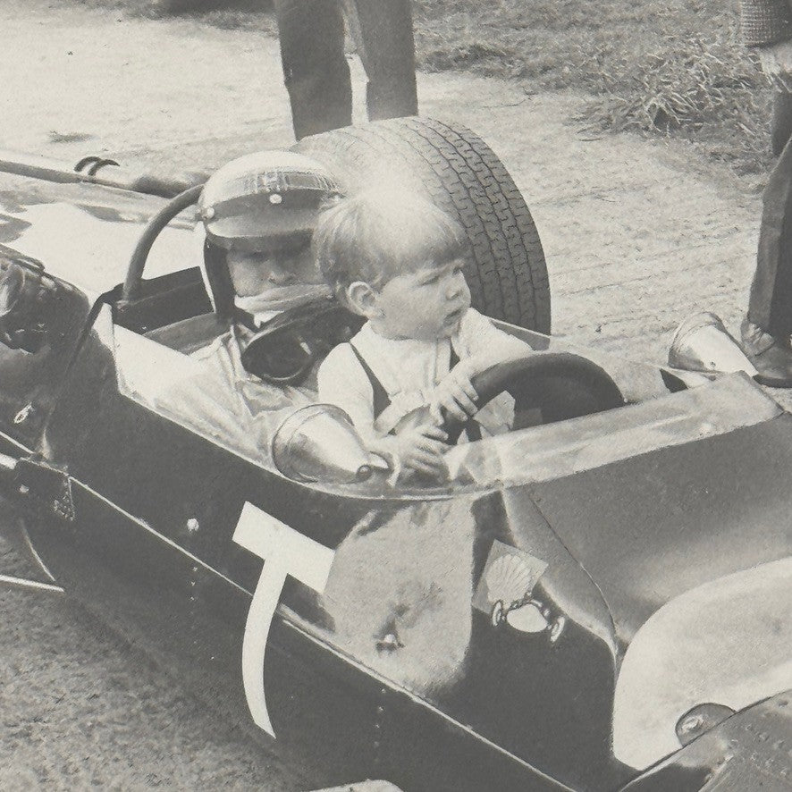 Vintage Racing Photo Oulton Park Gold Cup 1967 Driver and Child Car Motorsport