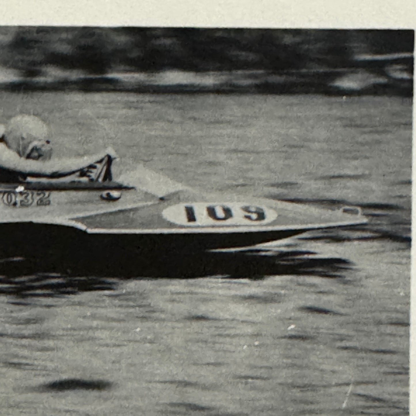 Vintage Motor Boat Racing Christmas Card Motorboat Hydroplane Photo Card