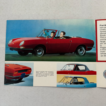 Fiat 850 Spider Convertible Roadster Car Sales Brochure Catalog Canadian Vintage