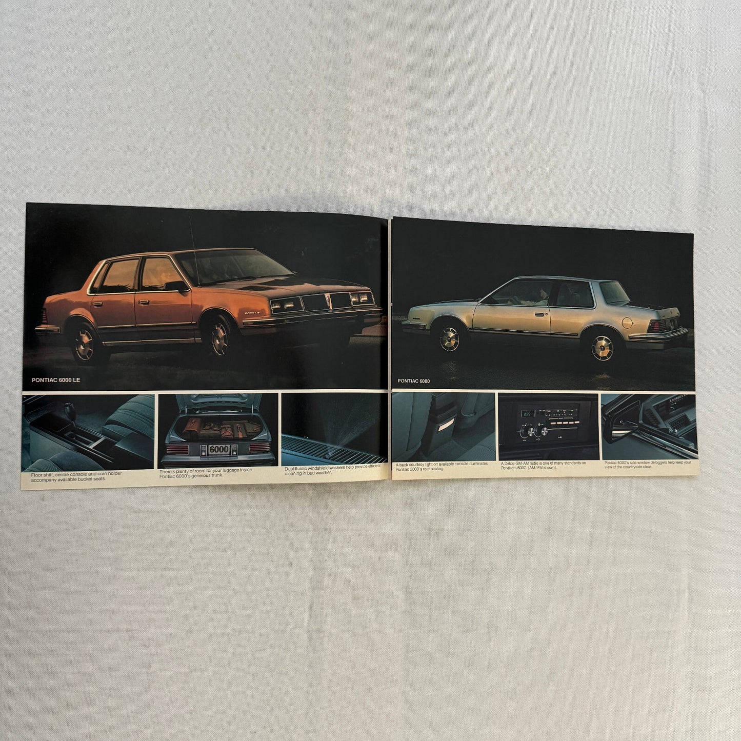 1982 Pontiac 6000 Car Sales Brochure Catalog Advertising 6000 LE