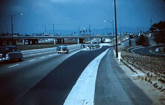 35mm Slide Vintage Image California Highway Road Red Border Kodachrome Slide