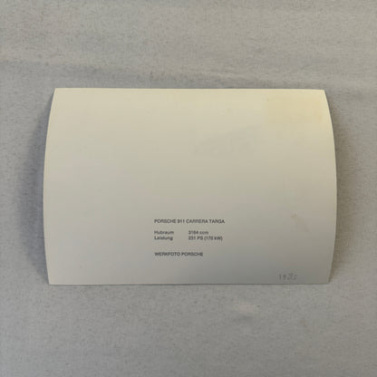 Porsche 911 Carrera Targa Car Factory Press Photo Photograph Werkfoto German