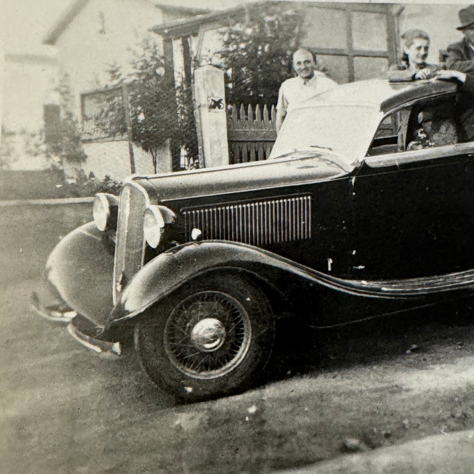 Vintage Photograph Photo Print People with Car Automobile