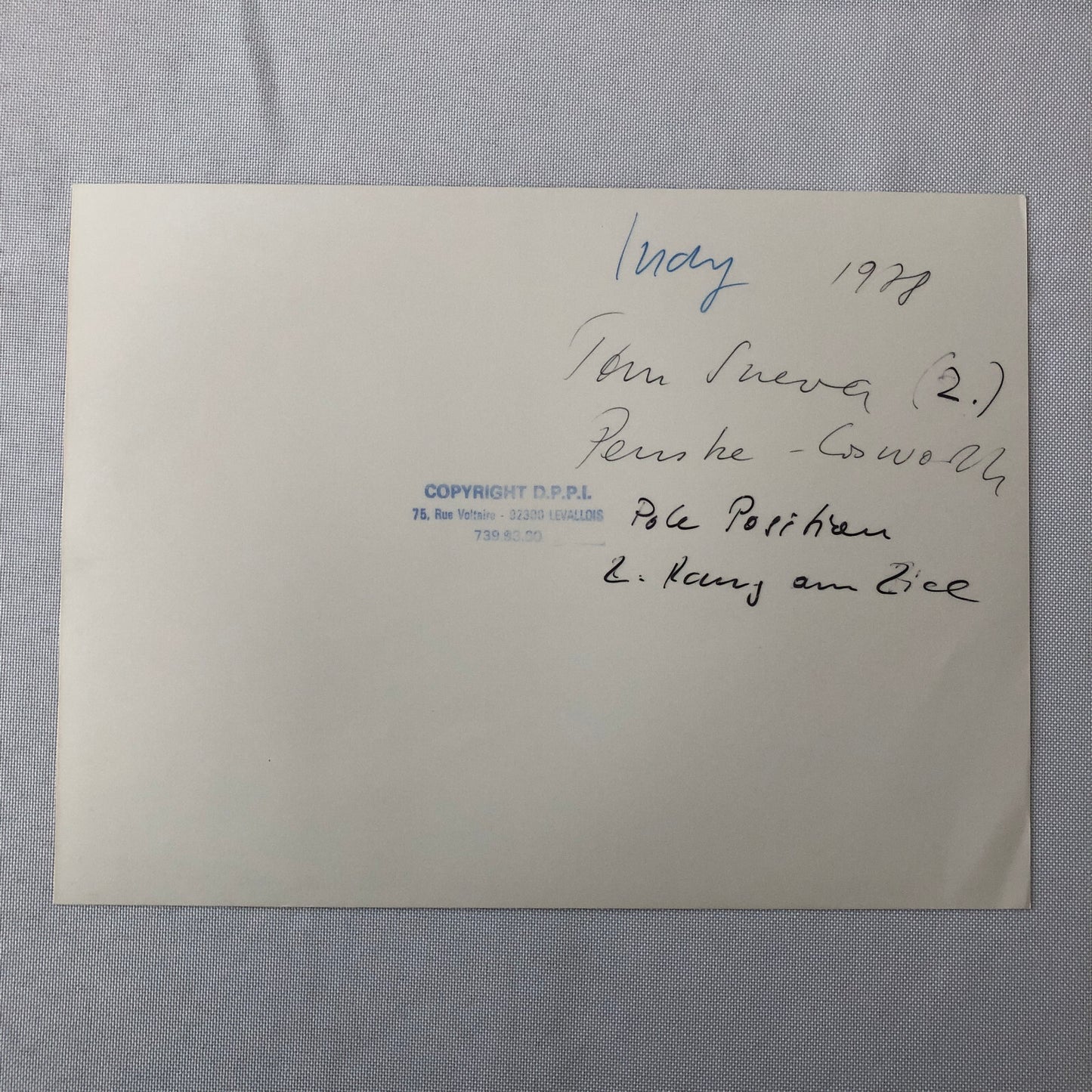 Vintage Indy Indianapolis Racing Photograph Tom Sneva 1978 DPPI