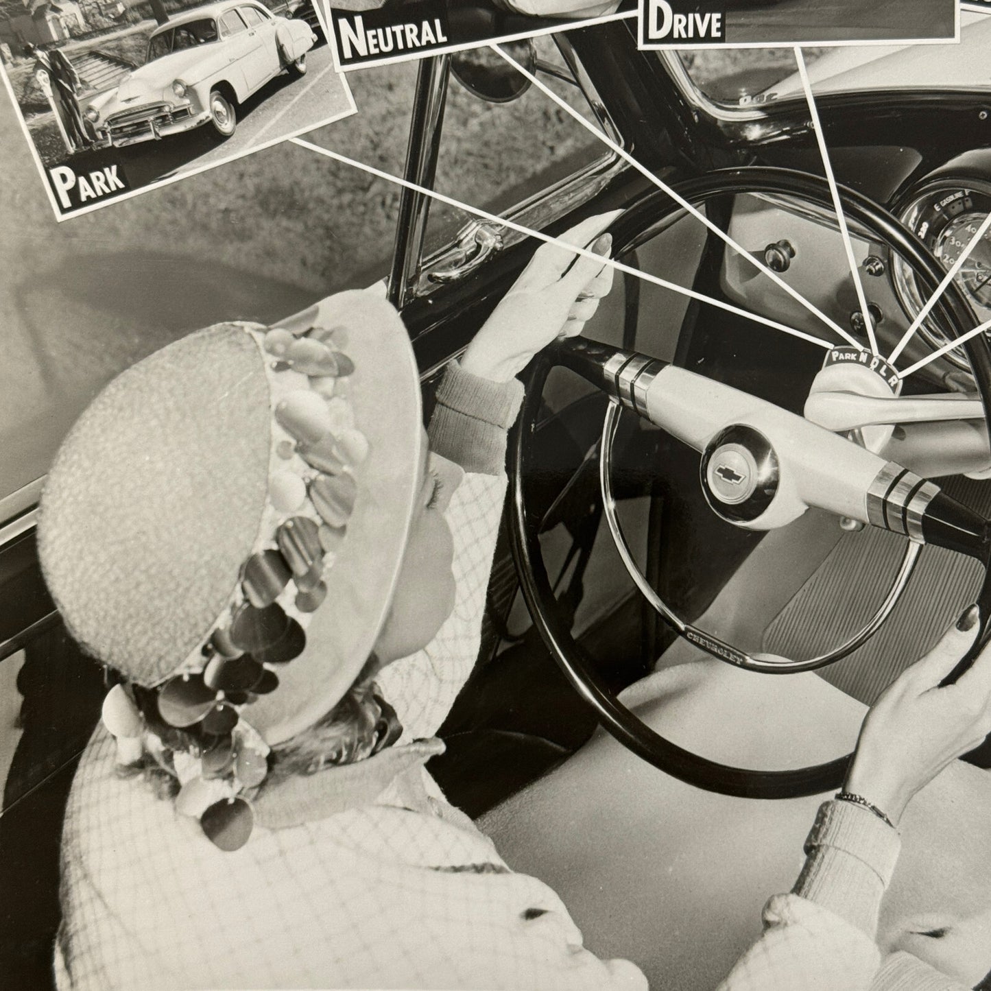 1950 Chevrolet Powerglide Driving Control Factory Press Photo Photograph Vintage